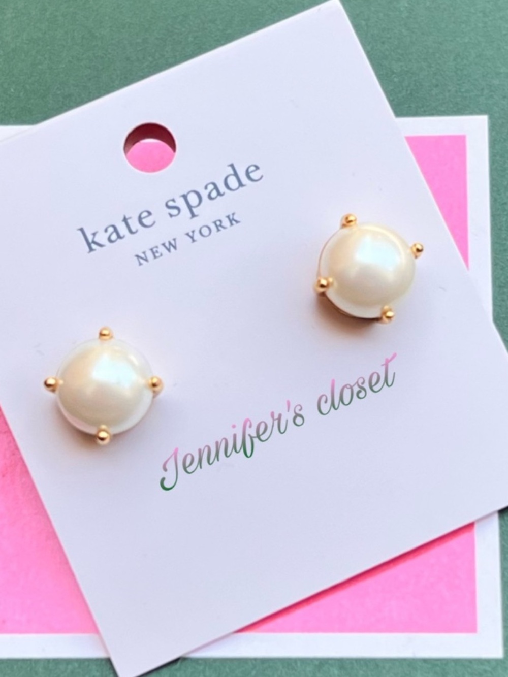 kate spade Cream Pearl and Gold Stud Earrings